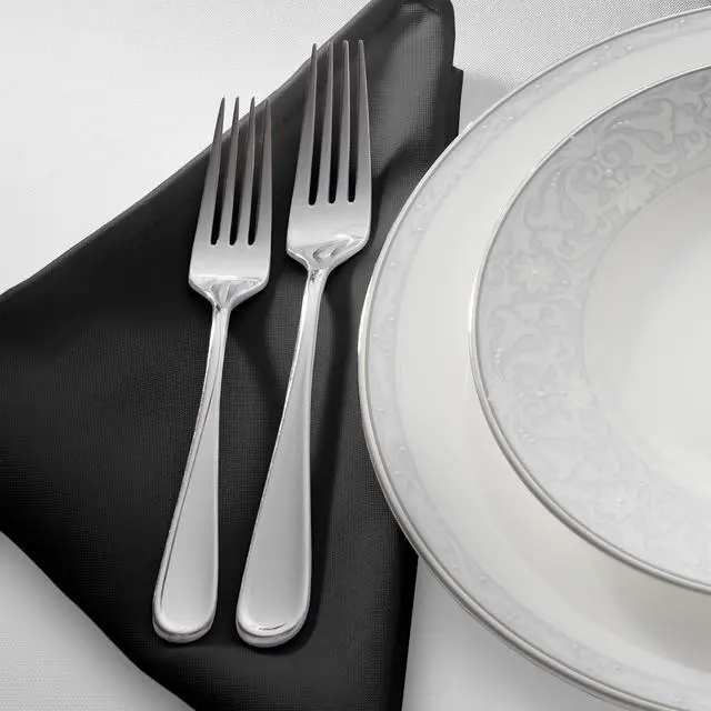 Alt view image 2 of 6 - Lann's Linens Set of 144 Cloth Dinner Napkins, 17-inch Polyester Napkins, Washable and Reusable Fabric for Weddings, Hotels, Restaurants - Black