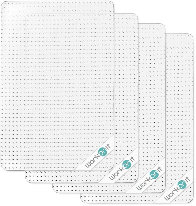 Main image of WorkOnIt Office Chair Mat, 46" x 60" (4 Pack), Clear Desk Chair Floor Mat for Low Pile Carpet, Heavy Duty Non-Slip Floor Protector for Home and Office