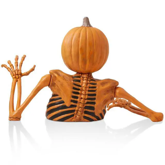 Alt view image 4 of 6 - BOO BOX 35" Groundbreaking Pumpkin Skeleton, Scary Outdoor Halloween Decorations for Yard