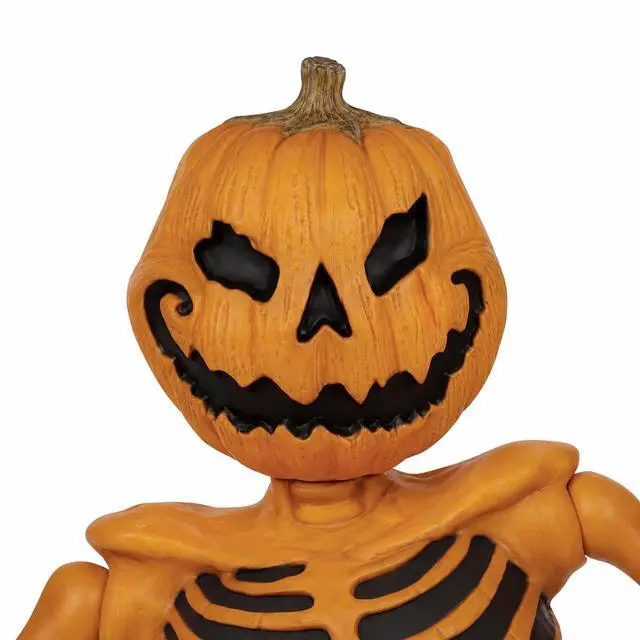 Alt view image 3 of 6 - BOO BOX 48" Groundbreaking Pumpkin Skeleton - Creepy Outdoor Halloween Decorations for Porch or Yard
