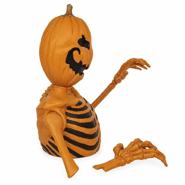 Alt view image 5 of 6 - BOO BOX 48" Groundbreaking Pumpkin Skeleton - Creepy Outdoor Halloween Decorations for Porch or Yard
