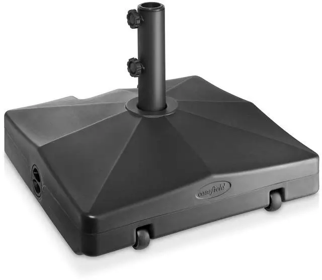 Main image of Casafield Patio Umbrella Base Fillable to 100 lbs. Weighted Stand with Wheels for Outdoor / Lawn or Pool Deck Umbrellas up to 10 FT - Black