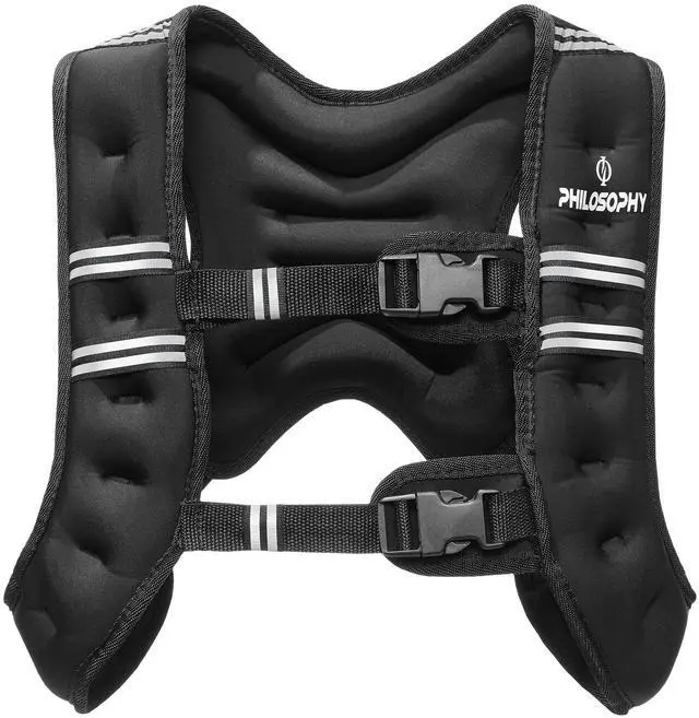 Main image of Philosophy Gym Weighted Vest 12 LB, Reflective, Men & Women - Walking, Running, Strength Training