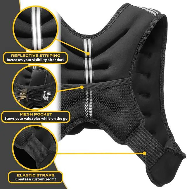 Alt view image 5 of 6 - Philosophy Gym Weighted Vest 12 LB, Reflective, Men & Women - Walking, Running, Strength Training