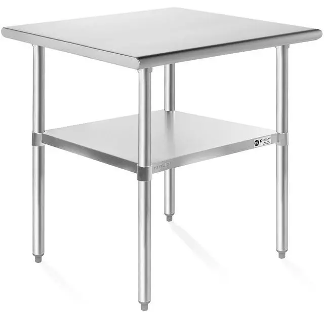 Main image of KUTLER Stainless Steel Table 24" x 30", NSF Commercial Kitchen Prep and Work Table with Undershelf