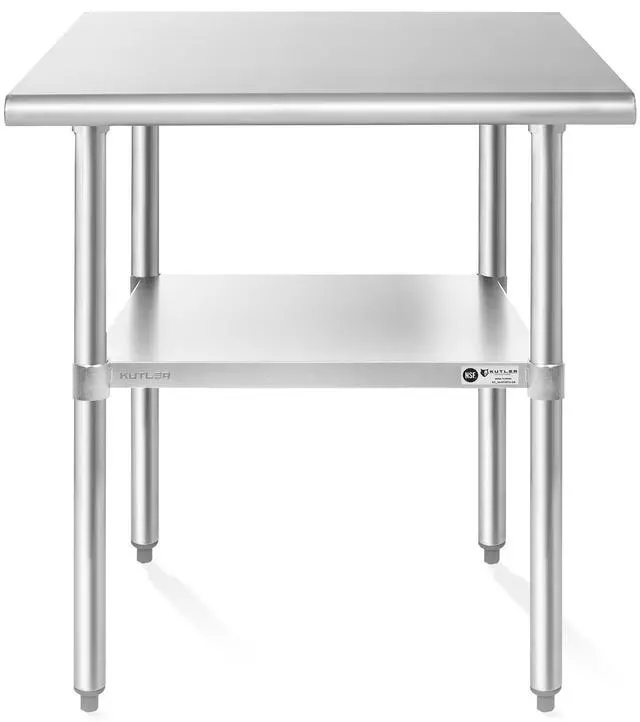 Alt view image 2 of 6 - KUTLER Stainless Steel Table 24" x 36", NSF Commercial Kitchen Prep and Work Table with Undershelf