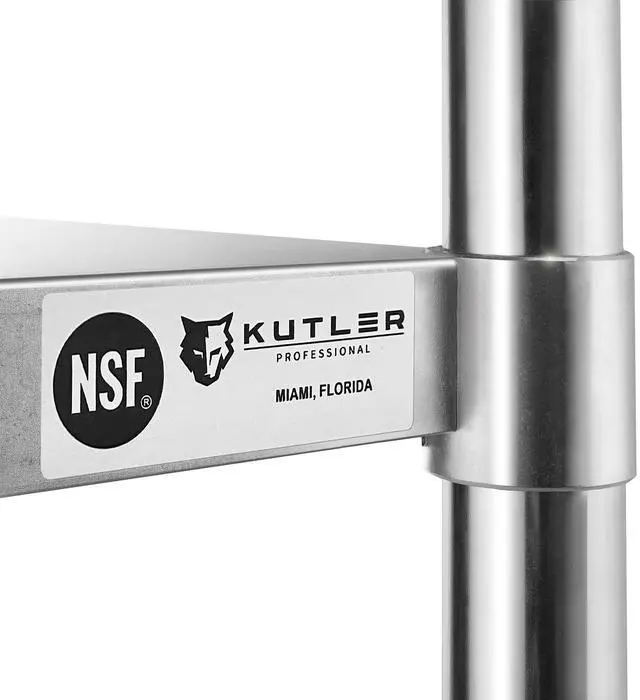 Alt view image 6 of 6 - KUTLER Stainless Steel Table with Caster Wheels 24" x 30", NSF Commercial Kitchen Prep and Work Table with Undershelf