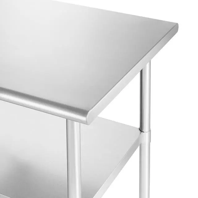 Alt view image 3 of 6 - KUTLER Stainless Steel Table 24" x 18", NSF Commercial Kitchen Prep and Work Table with Undershelf