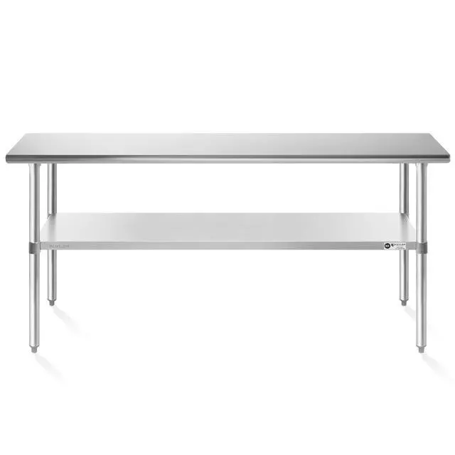 Alt view image 2 of 6 - KUTLER Stainless Steel Table 30" x 60", NSF Commercial Kitchen Prep and Work Table with Undershelf