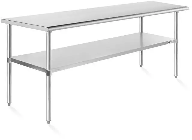 Main image of KUTLER Stainless Steel Table 30" x 60", NSF Commercial Kitchen Prep and Work Table with Undershelf