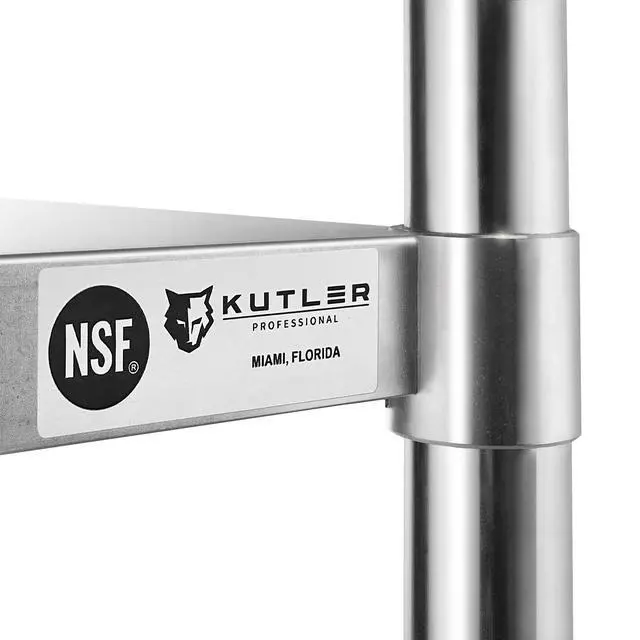 Alt view image 6 of 6 - KUTLER Stainless Steel Table 30" x 60", NSF Commercial Kitchen Prep and Work Table with Undershelf