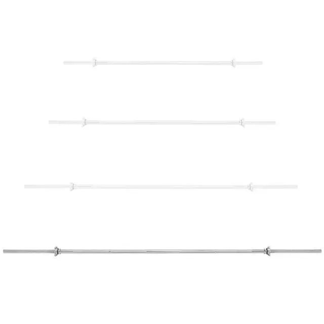 Alt view image 5 of 6 - Philosophy Gym 7 FT Standard Barbell, Threaded 1" Bar with Collars, 500lb Capacity - Chrome