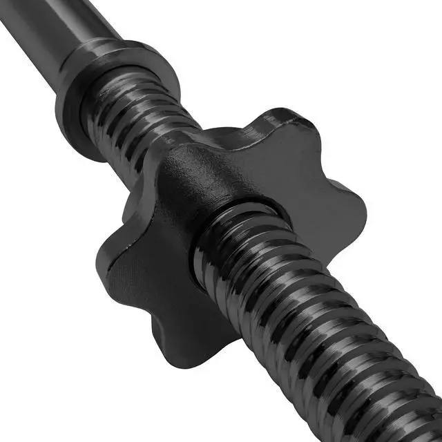 Alt view image 2 of 5 - Philosophy Gym 47" EZ Curl Barbell, 1" Curling Weight Bar with Star Collars, 480LB Capacity - Black