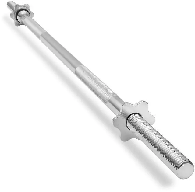 Main image of Philosophy Gym 4.5 FT Standard Straight Barbell, Threaded 1" Weight Bar with Star Collars - Chrome