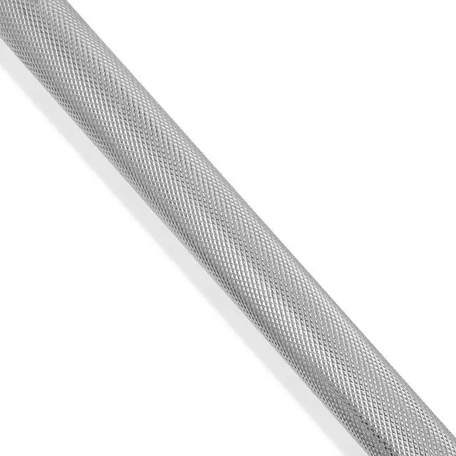 Alt view image 4 of 5 - Philosophy Gym 4.5 FT Standard Straight Barbell, Threaded 1" Weight Bar with Star Collars - Chrome