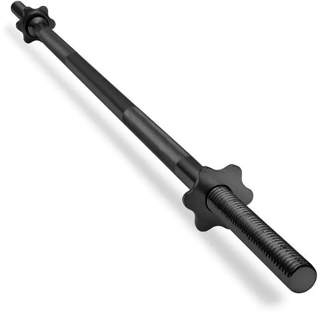 Main image of Philosophy Gym 4.5 FT Standard Straight Barbell, Threaded 1" Weight Bar with Star Collars - Black