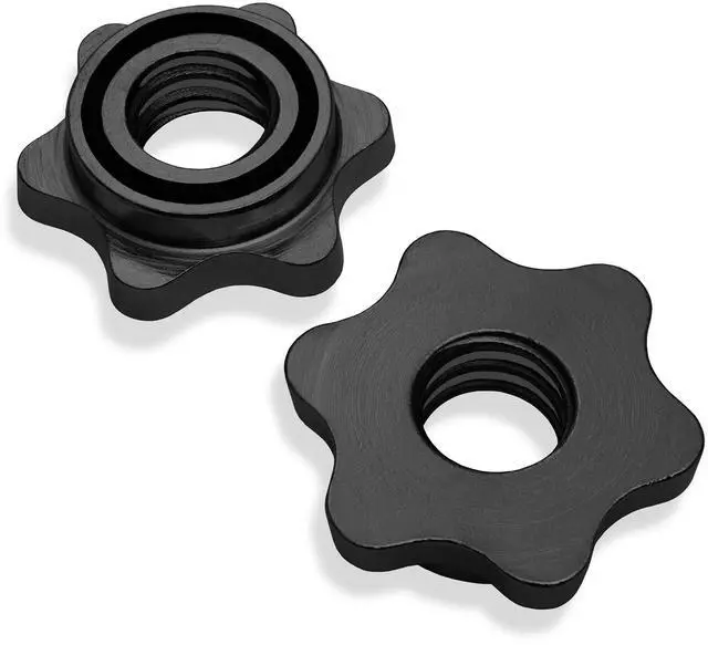 Alt view image 3 of 5 - Philosophy Gym 4.5 FT Standard Straight Barbell, Threaded 1" Weight Bar with Star Collars - Black