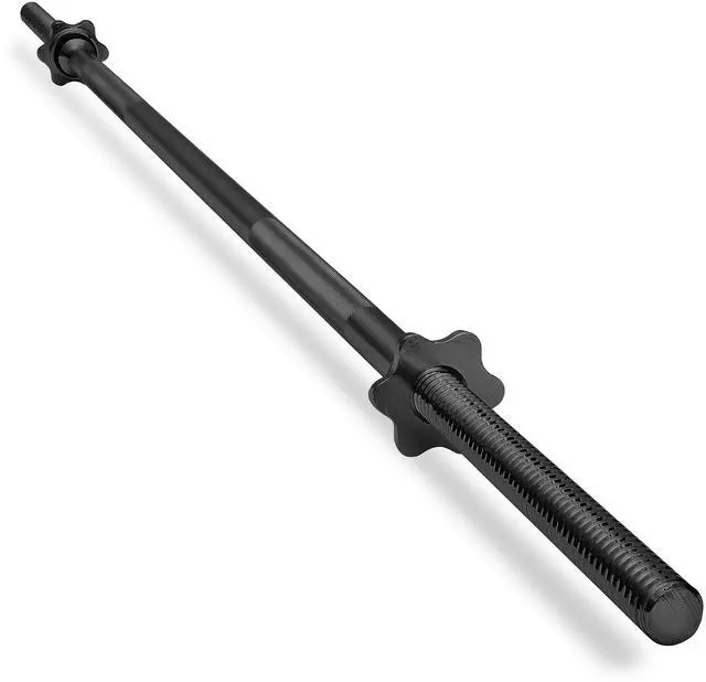 Main image of Philosophy Gym 6 FT Standard Straight Barbell, Threaded 1" Weight Bar with Star Collars - Black