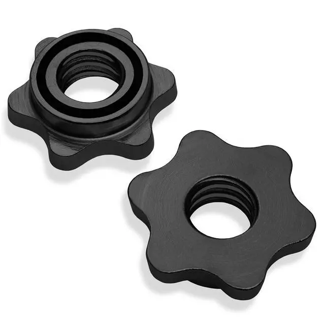 Alt view image 3 of 5 - Philosophy Gym 6 FT Standard Straight Barbell, Threaded 1" Weight Bar with Star Collars - Black