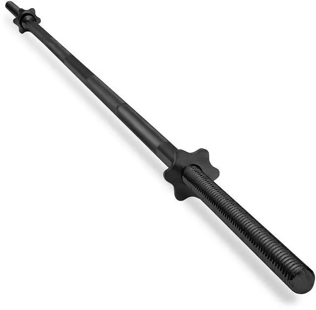 Main image of Philosophy Gym 7 FT Standard Straight Barbell, Threaded 1" Weight Bar with Star Collars - Black
