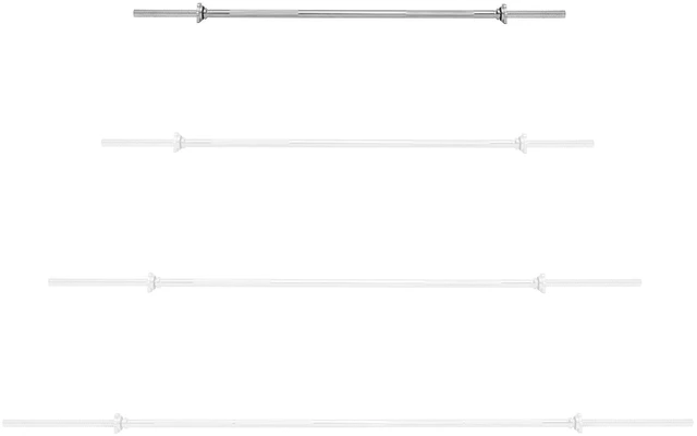 Alt view image 5 of 6 - Philosophy Gym 4.5 FT Standard Barbell, Threaded 1" Bar with Collars, 300lb Capacity - Chrome