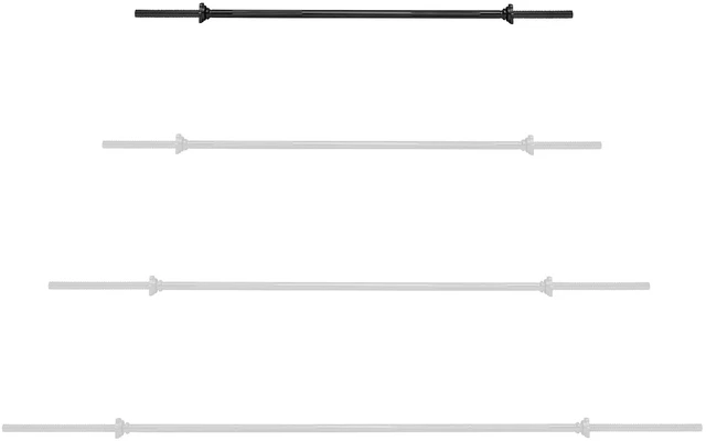 Alt view image 5 of 6 - Philosophy Gym 4.5 FT Standard Barbell, Threaded 1" Bar with Collars, 300lb Capacity - Black