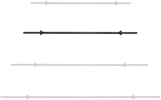 Alt view image 5 of 6 - Philosophy Gym 5 FT Standard Barbell, Threaded 1" Bar with Collars, 300lb Capacity - Black
