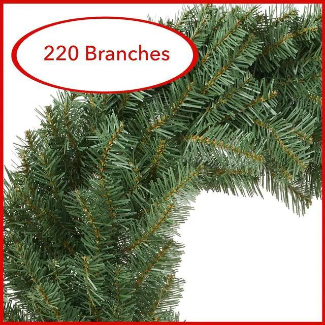Alt view image 2 of 6 - Casafield 30" Fir Artificial Christmas Wreath Holiday Décor, 220 PVC Tips for Front Door, Window, or Mantel
