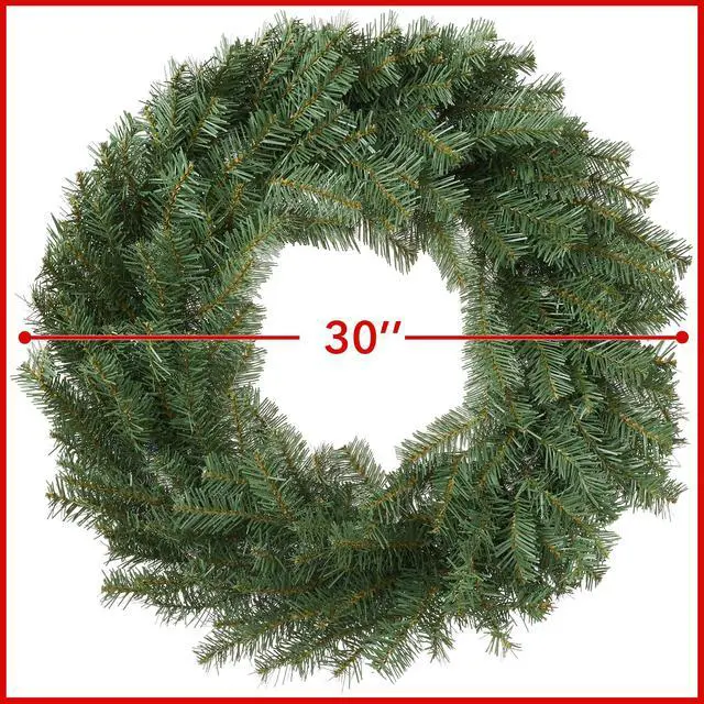 Alt view image 3 of 6 - Casafield 30" Fir Artificial Christmas Wreath Holiday Décor, 220 PVC Tips for Front Door, Window, or Mantel