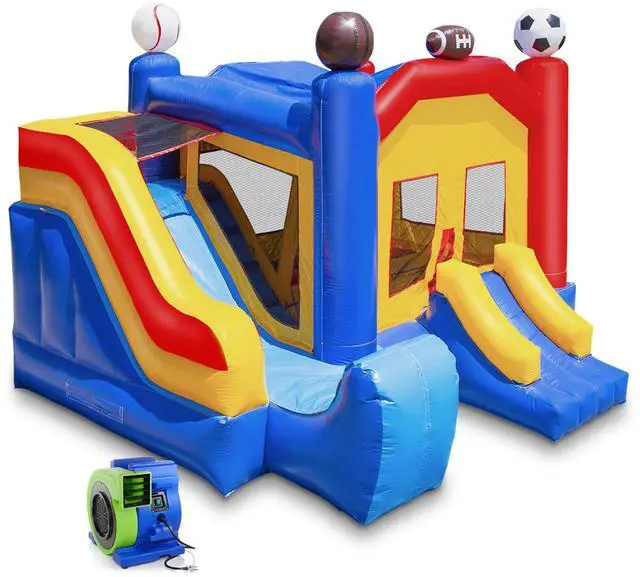 Main image of Cloud 9 Commercial Grade Sports Bounce House with Slide and Blower - 100% PVC 18' x 17' Inflatable Bouncer