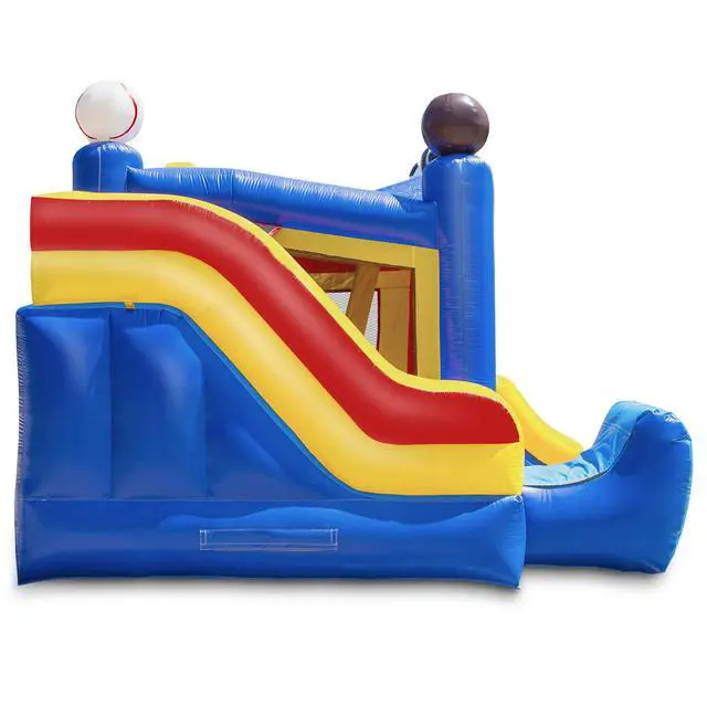 Alt view image 3 of 6 - Cloud 9 Commercial Grade Sports Bounce House with Slide - 100% PVC 18' x 17' Bouncer - Inflatable Only