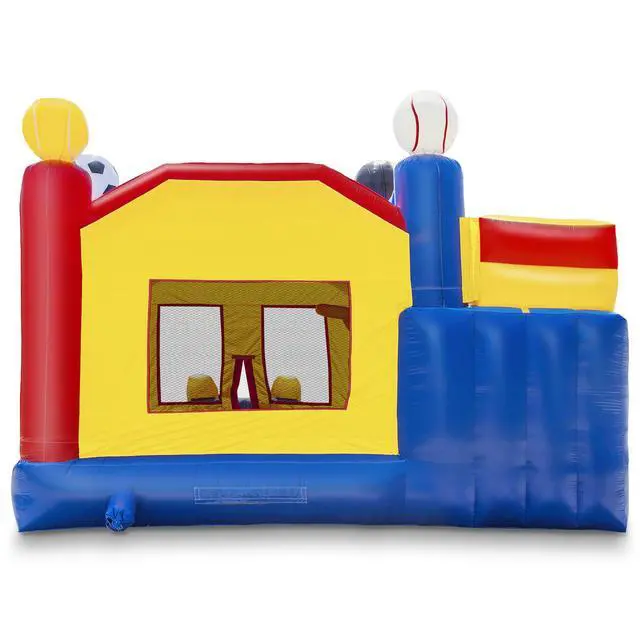 Alt view image 4 of 6 - Cloud 9 Commercial Grade Sports Bounce House with Slide - 100% PVC 18' x 17' Bouncer - Inflatable Only