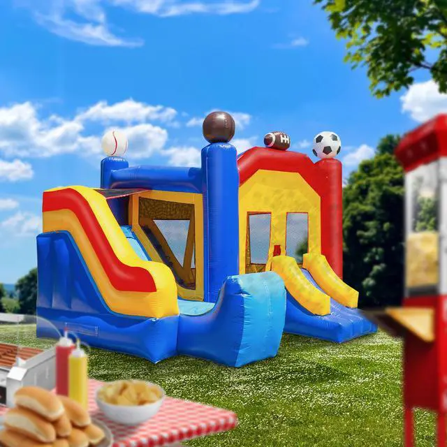 Alt view image 5 of 6 - Cloud 9 Commercial Grade Sports Bounce House with Slide - 100% PVC 18' x 17' Bouncer - Inflatable Only