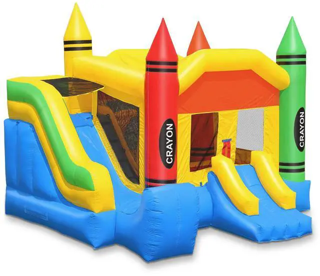 Main image of Cloud 9 Commercial Grade Crayon Castle Bounce House with Slide - 100% PVC 18' x 17' Bouncer - Inflatable Only