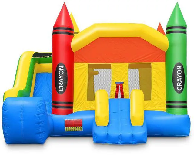Alt view image 2 of 6 - Cloud 9 Commercial Grade Crayon Castle Bounce House with Slide - 100% PVC 18' x 17' Bouncer - Inflatable Only