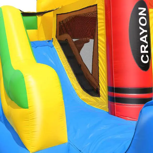 Alt view image 6 of 6 - Cloud 9 Commercial Grade Crayon Castle Bounce House with Slide - 100% PVC 18' x 17' Bouncer - Inflatable Only