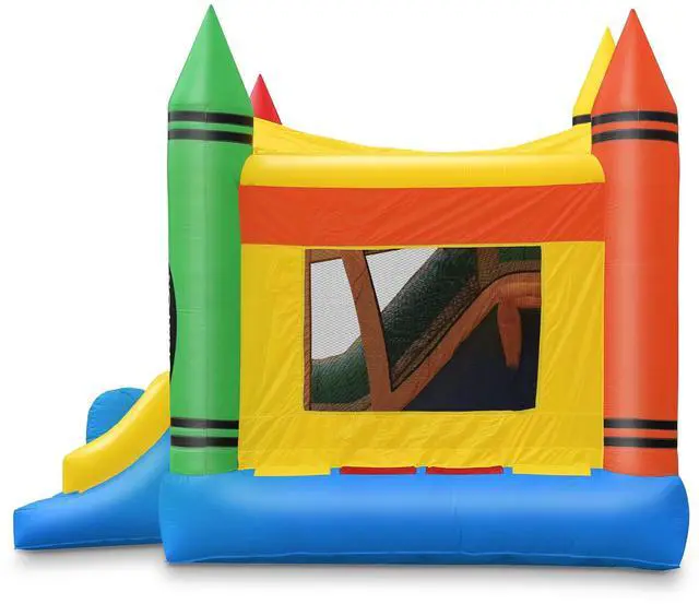 Alt view image 3 of 6 - Cloud 9 Commercial Grade Crayon Castle Bounce House with Slide - 100% PVC 18' x 17' Bouncer - Inflatable Only