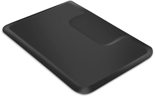 Alt view image 2 of 6 - Saloniture 3 ft. x 4 ft. Barber & Salon Floor Mat for Square Chair Base - 1/2 in. Thick Black Square Anti-Fatigue Stylist Station Mat