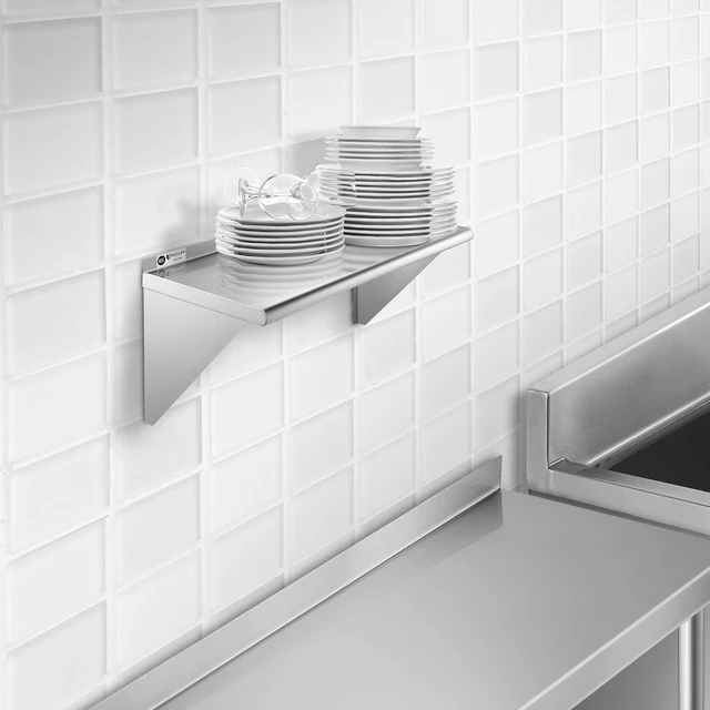Alt view image 6 of 6 - KUTLER Stainless Steel Shelf - 12" x 24", NSF Commercial Wall Mount Shelves for Restaurant, Kitchen, Home