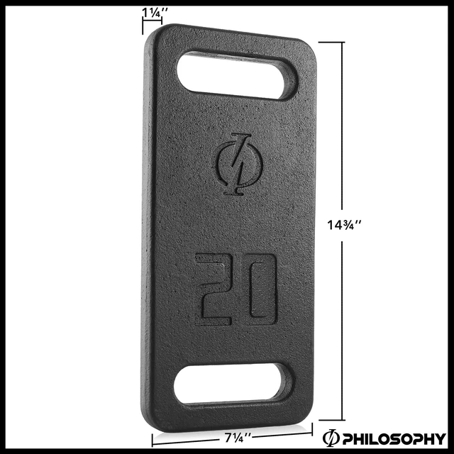 Alt view image 3 of 6 - Philosophy Gym Cast Iron Ruck Weight - 20 LB Weighted Fitness Plate with Handle