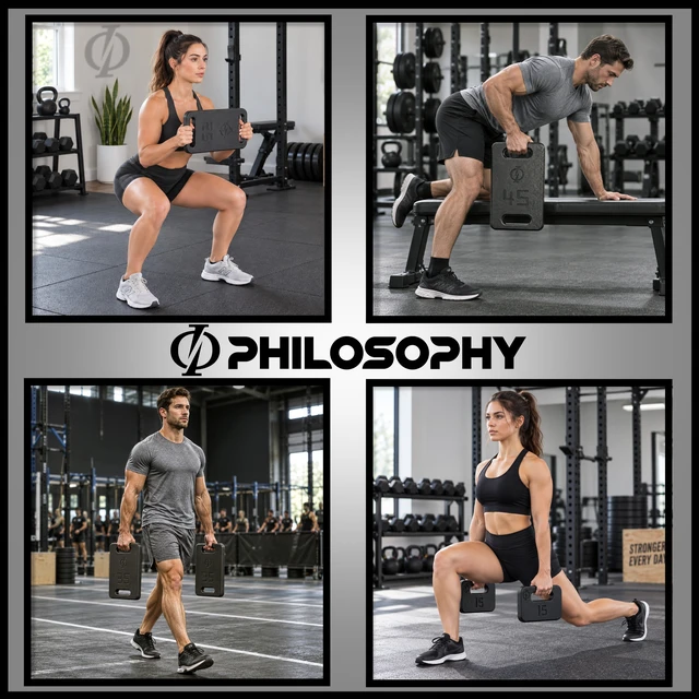 Alt view image 4 of 6 - Philosophy Gym Cast Iron Ruck Weight - 20 LB Weighted Fitness Plate with Handle