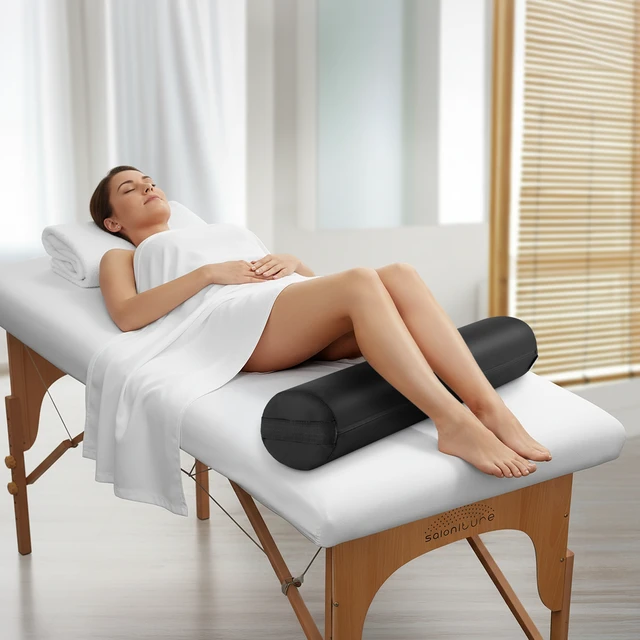 Alt view image 5 of 6 - Saloniture Full Round Massage Table Bolster Pillow Pad - 26 x 6 Inch - Black