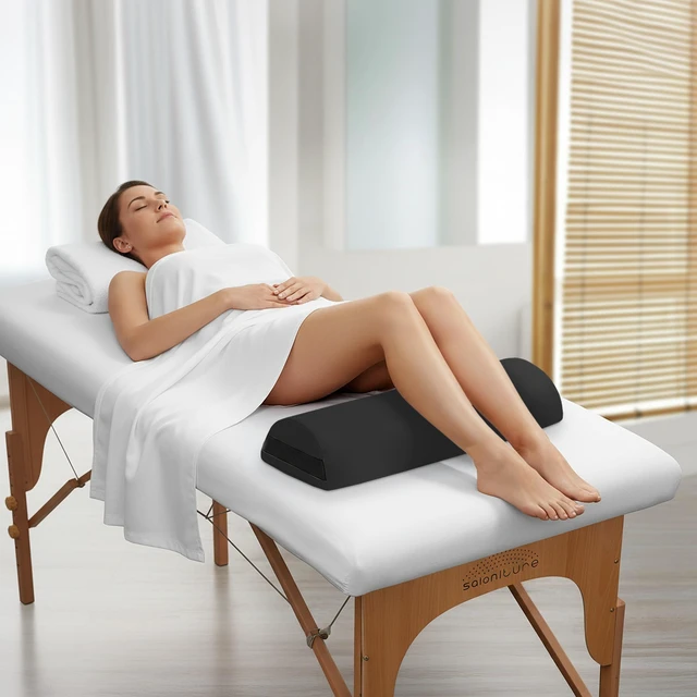 Alt view image 3 of 6 - Saloniture Jumbo Half Round Massage Table Bolster Under-Knee Pillow Pad - 26 x 9 x 4.5 Inch - Black