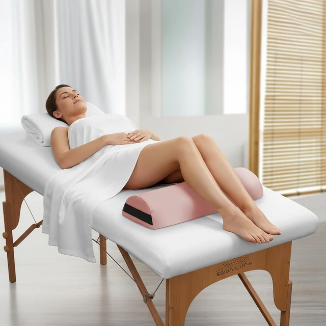 Alt view image 3 of 6 - Saloniture Jumbo Half Round Massage Table Bolster Under-Knee Pillow Pad - 26 x 9 x 4.5 Inch - Pink