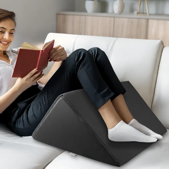 Alt view image 6 of 6 - Saloniture Triangle Wedge Massage Table Bolster Under-Knee Pillow, Extra Large - 19 x 12 x 20 x 15.5 Inch - Black