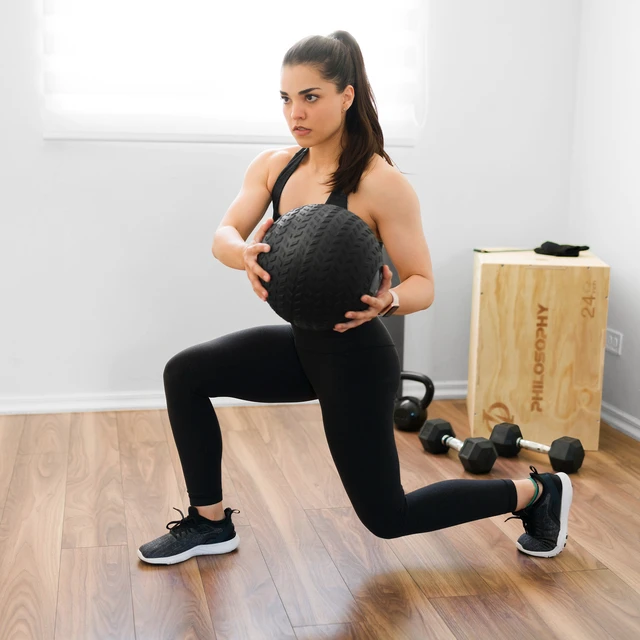 Alt view image 6 of 6 - Philosophy Gym Slam Ball, 15 LB - Weighted Fitness Medicine Ball with Easy Grip Tread