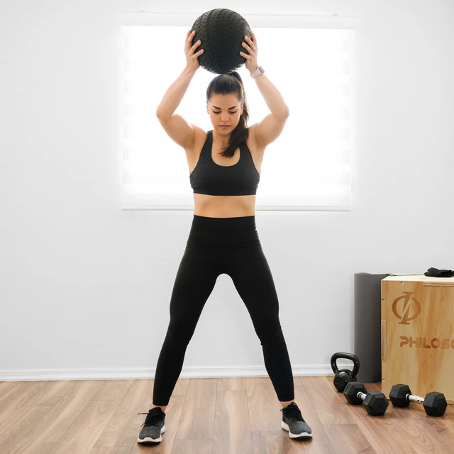 Alt view image 5 of 6 - Philosophy Gym Slam Ball, 20 LB - Weighted Fitness Medicine Ball with Easy Grip Tread