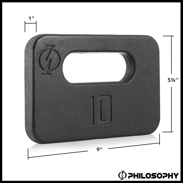 Alt view image 3 of 6 - Philosophy Gym Cast Iron Ruck Weight - 10 LB Weighted Fitness Plate with Handle
