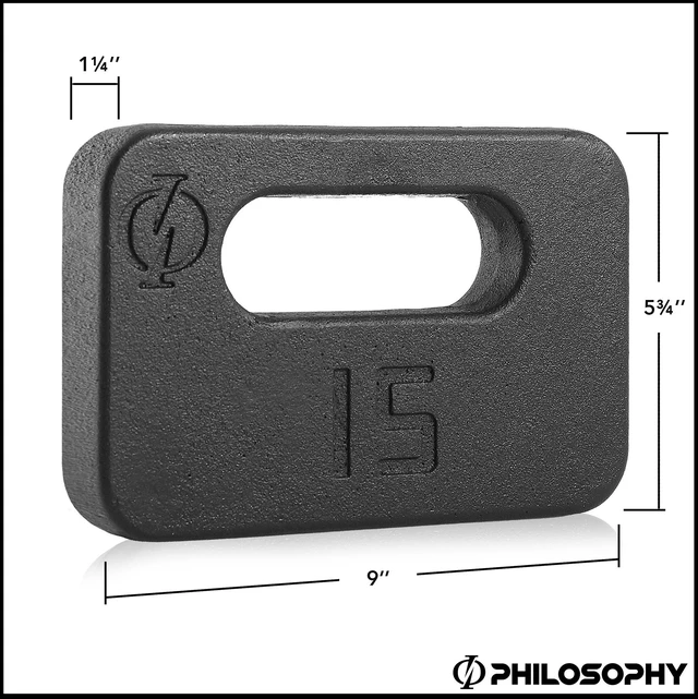 Alt view image 3 of 6 - Philosophy Gym Cast Iron Ruck Weight - 15 LB Weighted Fitness Plate with Handle