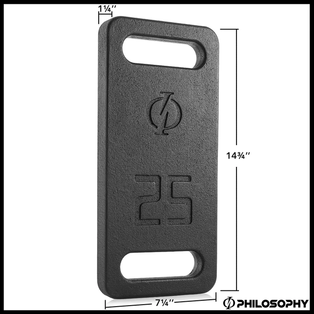 Alt view image 3 of 6 - Philosophy Gym Cast Iron Ruck Weight - 25 LB Weighted Fitness Plate with Handle